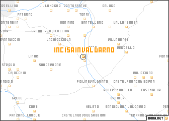 map of Incisa in Valdarno