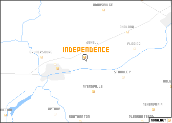 map of Independence