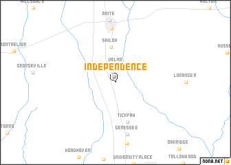 map of Independence