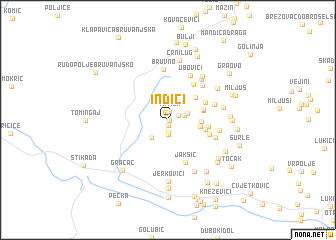 map of Inđići