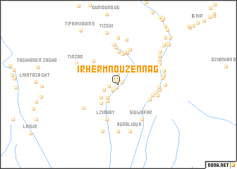 map of Irherm nʼOuzennag