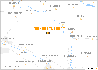 map of Irish Settlement