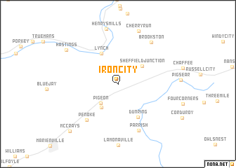 map of Iron City