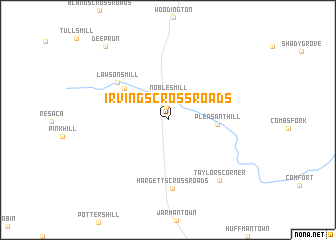 map of Irvings Crossroads