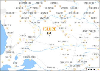 map of Išlūžė