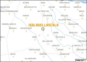 map of Isola della Scala