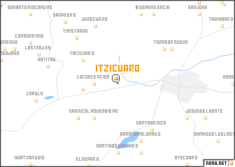 map of Itzicuaro