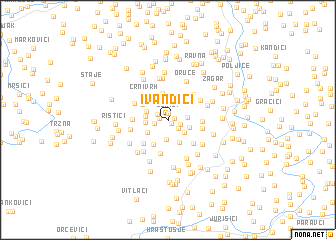 map of Ivandići