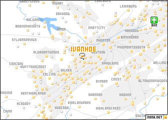 map of Ivanhoe