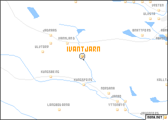 map of Ivantjärn