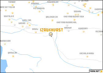 map of Īzad Khvāst