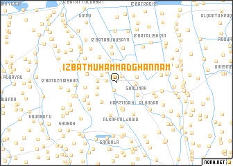 map of ‘Izbat Muḩammad Ghannām