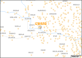 map of Izbišno