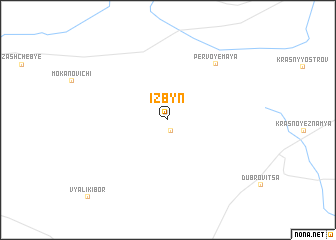 map of Izbynʼ