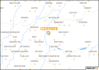 map of Izernore