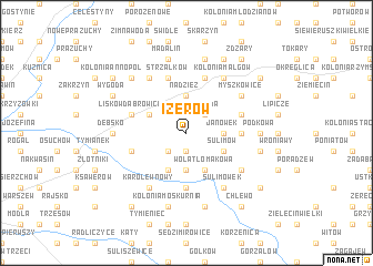 map of Izerów