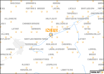 map of Izieux