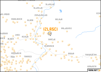 map of Izlasci