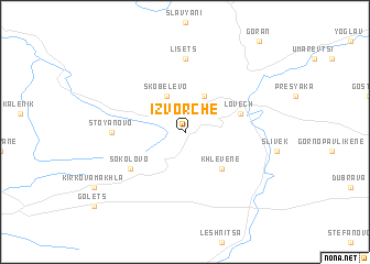 map of Izvorche