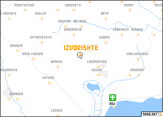 map of Izvorishte