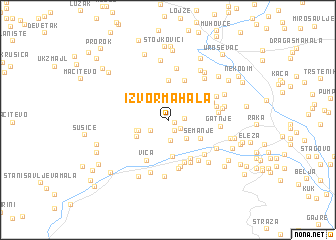 map of Izvor-Mahala