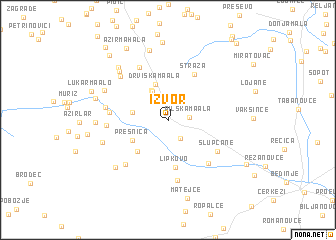 map of Izvor