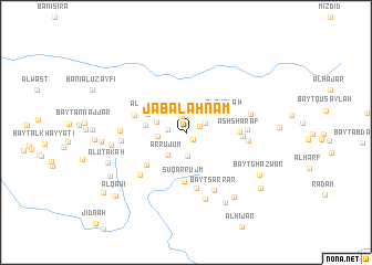 map of Jabal Ahnam