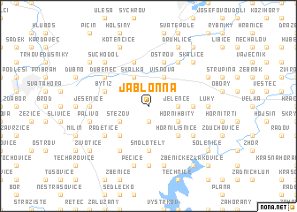 map of Jablonná