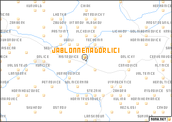 map of Jablonné nad Orlicí