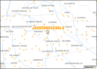 map of Jahānābād-e Bālā