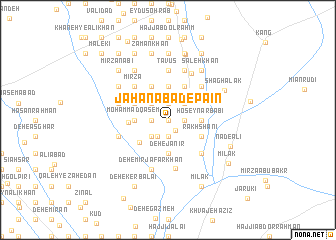 map of Jahānābād-e Pā\