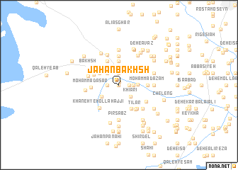 map of Jahān Bakhsh