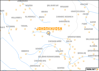 map of Jahān Khvosh