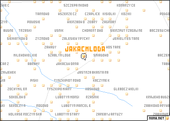 map of Jakać Młoda