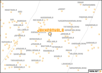 map of Jakhrānwāla