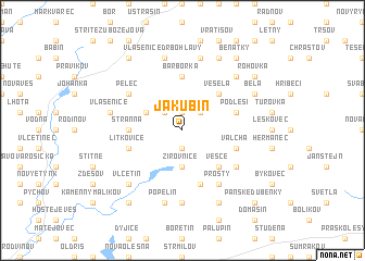 map of Jakubín