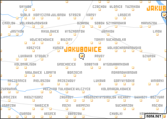 map of Jakubowice