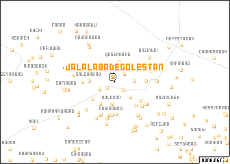 map of Jalālābād-e Golestān