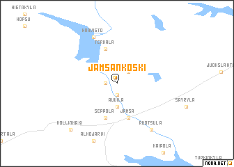 map of Jämsänkoski