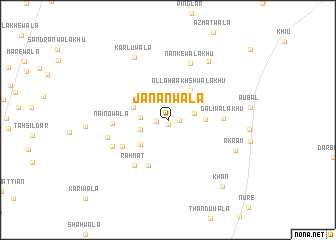 map of Jananwāla