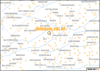 map of Jandowāl Kalān