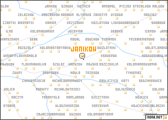 map of Janików