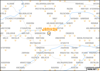 map of Janików