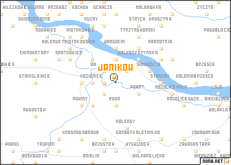 map of Janików