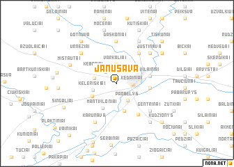 map of Janušava