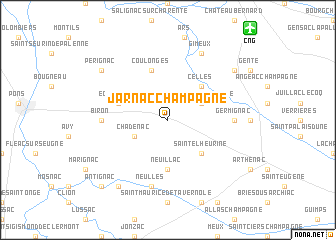 map of Jarnac-Champagne