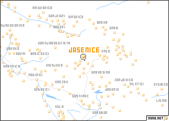 map of Jasenice