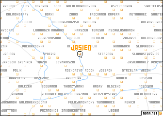 map of Jasień