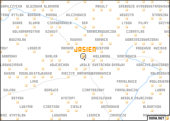 map of Jasień