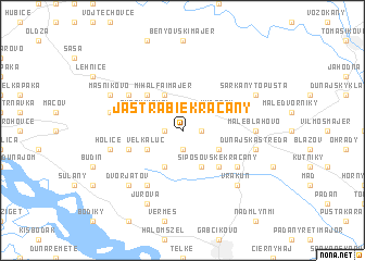 map of Jastrabie Kračany